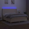 vidaXL kr&eacute;msz&iacute;nű sz&ouml;vet rug&oacute;s &eacute;s LED-es &aacute;gy matraccal 180 x 200 cm