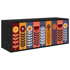 vidaXL Fals&iacute;that&oacute; TV Szekr&eacute;ny ESSEN 102 x 33 x 40 cm Fekete T&ouml;lgy