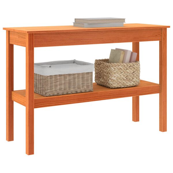 vidaXL Konzolasztal Viaszbarna 110 x 40 x 75 cm T&ouml;m&ouml;r fenyőfa
