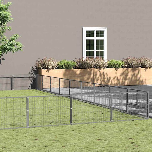 vidaXL ez&uuml;stsz&iacute;nű ac&eacute;l kutyakennel 90 m&sup2;