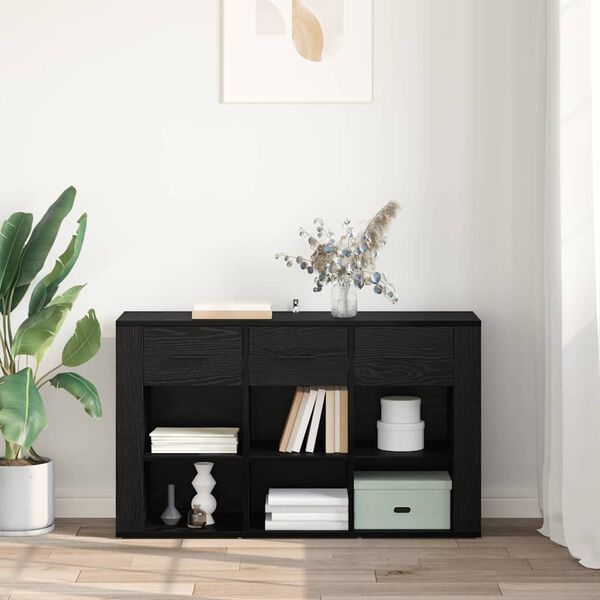 vidaXL Sz&eacute;f fi&oacute;kkal Fekete t&ouml;lgy 100 x 30 x 59,5 cm Faanyag