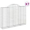 vidaXL 7 db &iacute;ves horganyzott vas gabion kos&aacute;r 200x30x140/160 cm