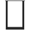 vidaXL 2 db U alak&uacute; &eacute;tkezőasztal l&aacute;b fekete ac&eacute;lb&oacute;l 50 x (72-73) cm