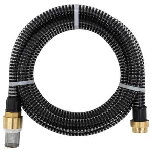 vidaXL fekete PVC sz&iacute;v&oacute;t&ouml;mlő s&aacute;rgar&eacute;z csatlakoz&oacute;kkal 1,1" 3 m
