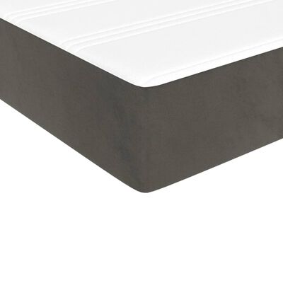 vidaXL sötétszürke bársony rugós ágy matraccal 80 x 200 cm