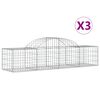vidaXL 3 db &iacute;ves horganyzott vas gabion kos&aacute;r 200x50x40/60 cm