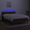 vidaXL barna sz&ouml;vet rug&oacute;s &eacute;s LED-es &aacute;gy matraccal 140x190 cm