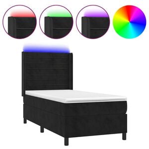 vidaXL fekete b&aacute;rsony rug&oacute;s &eacute;s LED-es &aacute;gy matraccal 80 x 200 cm