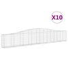 vidaXL 10 db &iacute;ves horganyzott vas gabion kos&aacute;r 400x30x60/80 cm