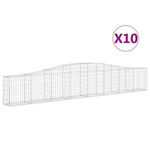 vidaXL 10 db &iacute;ves horganyzott vas gabion kos&aacute;r 400x30x60/80 cm