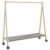 vidaXL bambusz ruha&aacute;llv&aacute;ny polcokkal &eacute;s kerekekkel 103 x 40 x 183 cm