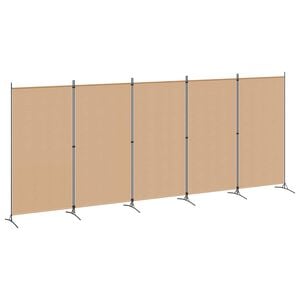 vidaXL 5-paneles szoba elv&aacute;laszt&oacute; B&eacute;zs 433 x 180 cm Sz&ouml;vet