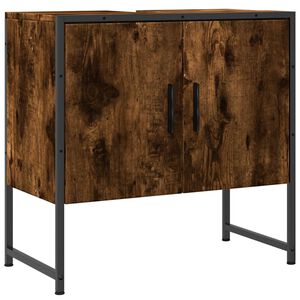 vidaXL f&uuml;st&ouml;lt t&ouml;lgy szerelt fa f&uuml;rdőszobai mosd&oacute;szekr&eacute;ny 60x33x60 cm