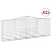 vidaXL 15 db &iacute;ves horganyzott vas gabion kos&aacute;r 400x50x140/160 cm