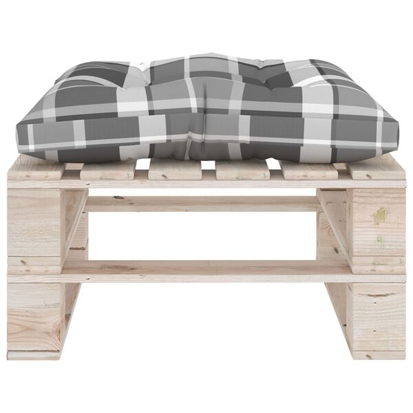 vidaXL fenyőfa kerti raklapzs&aacute;moly sz&uuml;rke kock&aacute;s p&aacute;rn&aacute;val