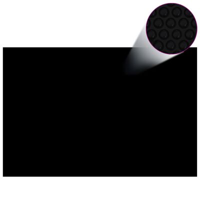 vidaXL fekete, négyszögletes PE medencetakaró 600 x 400 cm