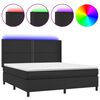 vidaXL feh&eacute;r műbőr rug&oacute;s &aacute;gy matraccal &eacute;s LED-del 180x200 cm