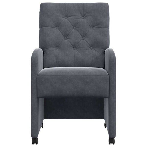 vidaXL Kerekes Étkező Székek 2 pcs Sötétszürke 58 x 67 x 97 cm Bársony