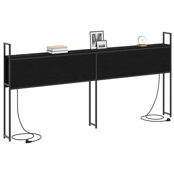 vidaXL T&aacute;rol&oacute;s Fejt&aacute;mla T&ouml;ltő &Aacute;llom&aacute;ssal Musta tammi 180 cm Faanyag