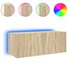 vidaXL sonoma tölgy színű fali TV-szekrény LED-ekkel 80x35x31 cm