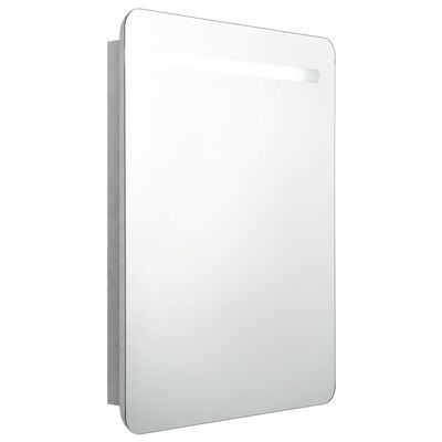 vidaXL betonszürke LED-es tükrös fürdőszobaszekrény 60 x 11 x 80 cm