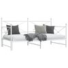 vidaXL Daybed with Trundle without Mattress White 100x200 cm acél