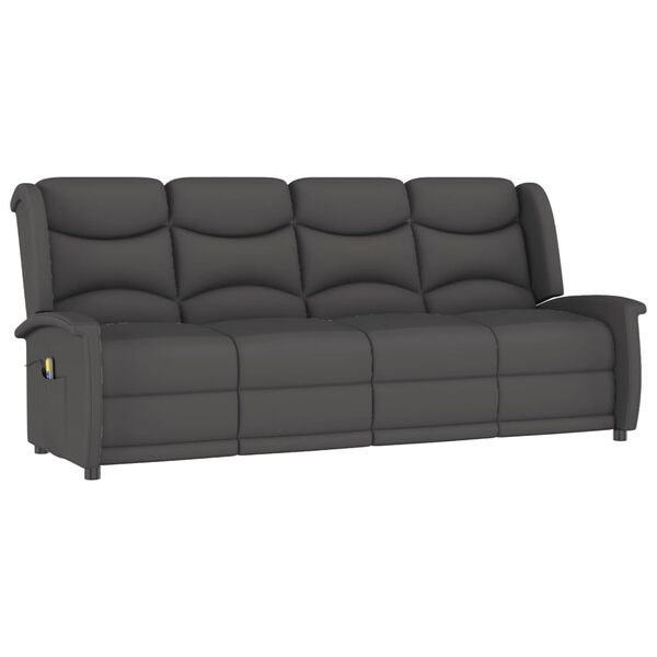 vidaXL 4 személyes sötétszürke mikroszálas szövet fekvő masszázsfotel