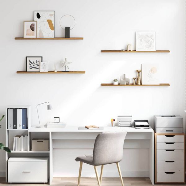 vidaXL Falpolc polcokkal t&aacute;rol&oacute;val 4 pcs Barna 100 x 9 x 3 cm Faanyag