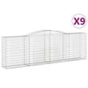 vidaXL 9 db &iacute;ves horganyzott vas gabion kos&aacute;r 400x50x120/140 cm