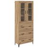 vidaXL Magasfi&uacute; Artisan t&ouml;lgy 69,5 x 34 x 180 cm Szerelt Fa