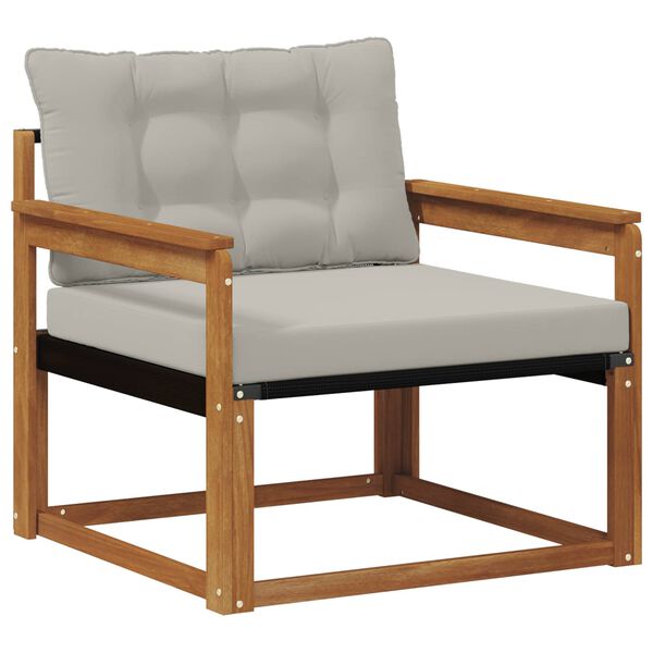 vidaXL K&uuml;lt&eacute;ri kanap&eacute; szett T&ouml;m&ouml;r ak&aacute;cfa &eacute;s textil&eacute;n Term&eacute;szetes