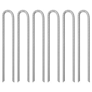 vidaXL 6 db U-alak&uacute; horganyzott ac&eacute;l s&aacute;torc&ouml;vek 41,5 cm &Oslash;12 mm