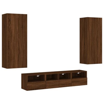 vidaXL 5 darab barna tölgyszínű szerelt fa TV-bútor