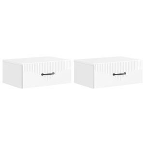 vidaXL Fali &eacute;jjeli szekr&eacute;ny 2 db Magasf&eacute;nyű Feh&eacute;r 49 x 34,5 x 20 cm