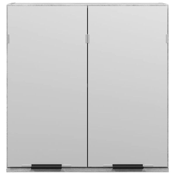 vidaXL Fürdőszobai tükörszekrény betonszürke 64x20x66,5 cm műfa