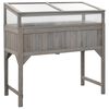 vidaXL t&ouml;m&ouml;r fenyőfa magas&aacute;gy&aacute;s melegh&aacute;zzal 110 x 54 x 120 cm