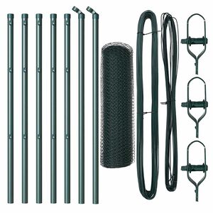 vidaXL Ker&iacute;t&eacute;soszlop Z&ouml;ld 10 x 0,4 m (13 mm h&aacute;l&oacute;) Ac&eacute;l &eacute;s PVC