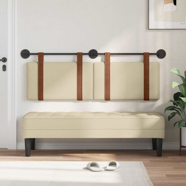 vidaXL Fali Fejt&aacute;mla Falra szerelhető Kr&eacute;m 130 x 55 x 5 cm Antik PU