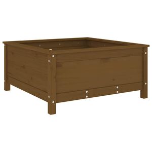 vidaXL m&eacute;zbarna t&ouml;m&ouml;r fenyőfa n&ouml;v&eacute;nytart&oacute; 82,5x82,5x39 cm
