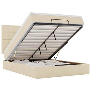 vidaXL Oszm&aacute;n &aacute;gykeret matracokkal kr&eacute;m 140x190cm sz&ouml;vet