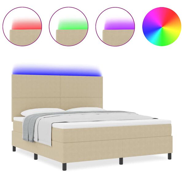 vidaXL Boxrug&oacute;s &aacute;gy Vil&aacute;gossz&uuml;rke &eacute;s feh&eacute;r 203 x 180 x 128 cm