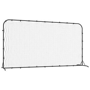vidaXL fekete HDPE foci-visszapattan&oacute; h&aacute;l&oacute; 366 x 90 x 183 cm
