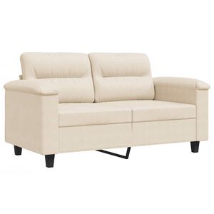 vidaXL k&eacute;tszem&eacute;lyes b&eacute;zs mikrosz&aacute;las sz&ouml;vetkanap&eacute; 120 cm