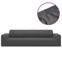 vidaXL 4-személyes antracitszürke sztreccs poliészterdzsörzé kanapéhuzat