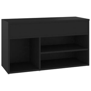 vidaXL fekete szerelt fa cipőt&aacute;rol&oacute; pad 80 x 30 x 45 cm