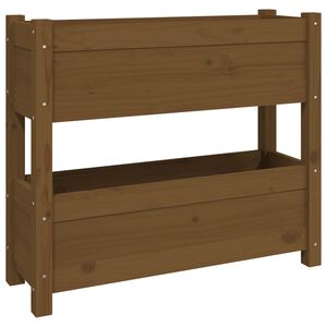 vidaXL m&eacute;zbarna t&ouml;m&ouml;r fenyőfa n&ouml;v&eacute;nytart&oacute; 77x25x66 cm