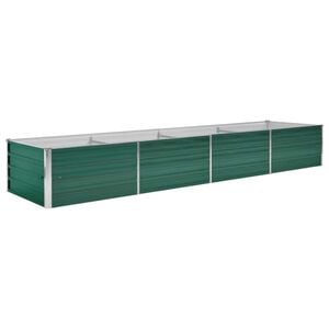 vidaXL z&ouml;ld horganyzott ac&eacute;l kerti magas&aacute;gy&aacute;s 320 x 80 x 45 cm