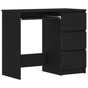vidaXL fekete t&ouml;lgy forg&aacute;cslap &iacute;r&oacute;asztal 90 x 45 x 76 cm