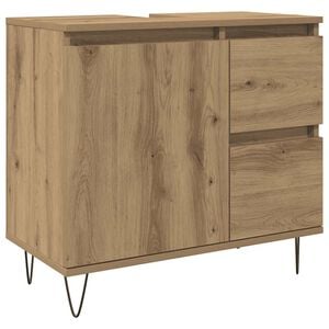 vidaXL k&eacute;zműves t&ouml;lgy sz&iacute;nű szerelt fa mosd&oacute;szekr&eacute;ny 65 x 33 x 60 cm