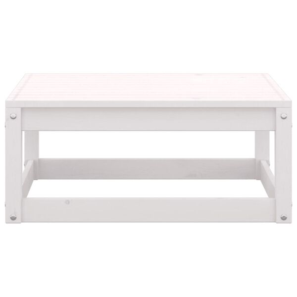 vidaXL 2 db fehér tömör fenyőfa kerti lábtartó párnával